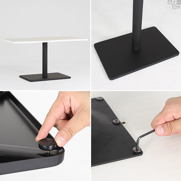 コーヒーテーブル センターテーブル 幅120 リビングテーブル 大きめ カフェテーブル ブラウン ホワイト 高さ60cm 1本脚 北欧 □ | arne | 03