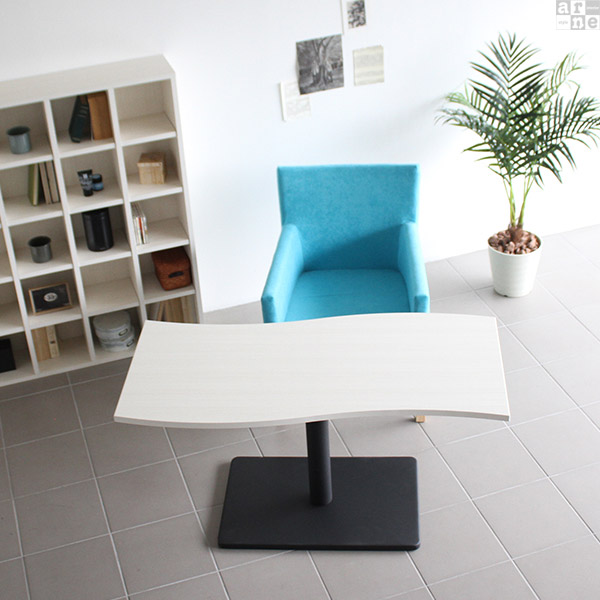 コーヒーテーブル センターテーブル 幅120 リビングテーブル 大きめ カフェテーブル ブラウン ホワイト 高さ60cm 1本脚 北欧 □ | arne | 05