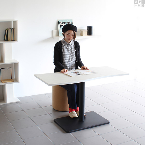 ダイニングテーブル 白 木製 4人 ダイニング テーブル コーヒーテーブル 北欧 横幅120 国産 カフェテーブル 1本脚 カフェ □ | arne | 07