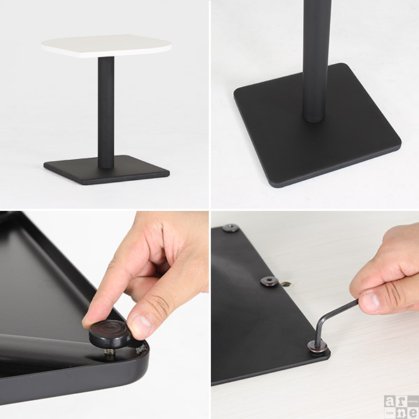 リビングテーブル 小さめ カフェテーブル ブラウン 高さ60cm 一人暮らし ミニ センターテーブル 高級感 変形 テーブル デスク □ | arne | 03