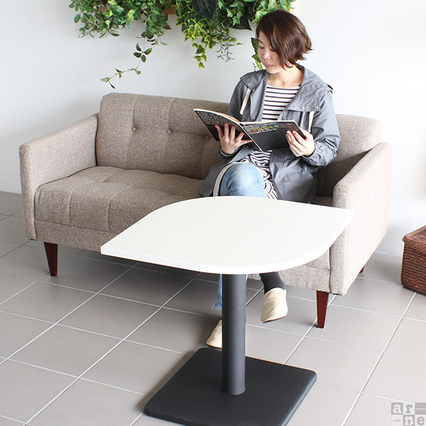 リビングテーブル 小さめ カフェテーブル ブラウン 高さ60cm 一人暮らし ミニ センターテーブル 高級感 変形 テーブル デスク □ | arne | 07