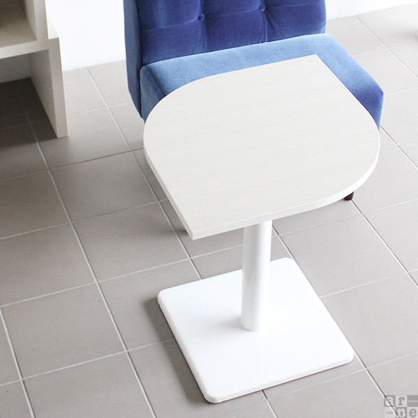 カフェテーブル 小 ダイニングテーブル 2人 白 2人用 1本脚 テーブル 日本製 サイドテーブル 木製 ホワイト 国産 一人暮らし □ | arne | 04