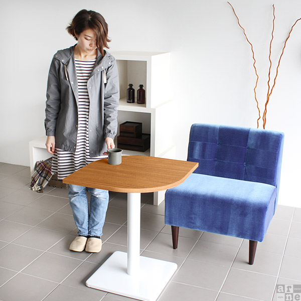 カフェテーブル 小 ダイニングテーブル 2人 白 2人用 1本脚 テーブル 日本製 サイドテーブル 木製 ホワイト 国産 一人暮らし □ | arne | 06