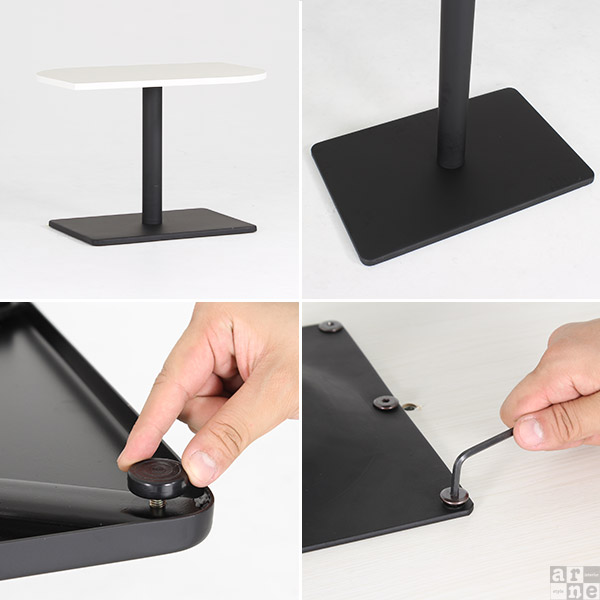 リビングテーブル 小さめ カフェテーブル ブラウン 高さ60cm 二人 変形 テーブル 白 一人暮らし センターテーブル 高級感 □ | arne | 03