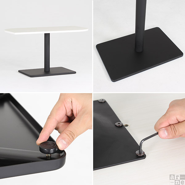 センターテーブル 幅120 カフェテーブル ブラウン 高さ60cm 一本脚 ダイニングテーブル 低め 一人暮らし テーブル 高級感 □ | arne | 03