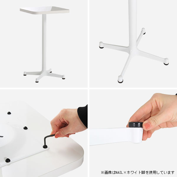 ミニテーブル 白 カフェテーブル 四角 幅40 小 高さ70 一人暮らし ソファ 1本脚 日本製 リビングテーブル 正方形 □ | arne | 04