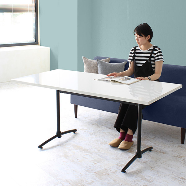 ダイニングテーブル 白 ワークデスク 180 4人掛け 6人掛け ホワイト 鏡面 4人 ダイニングソファ 会議室 テーブル 6人 大きめ □ | arne | 08