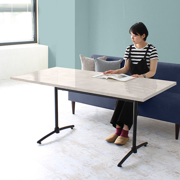 デスク 180cm ダイニングテーブル ワークデスク 180 6人掛け 4人掛け 大理石風 鏡面 パソコンデスク テレワーク 在宅勤務 □ | arne | 08