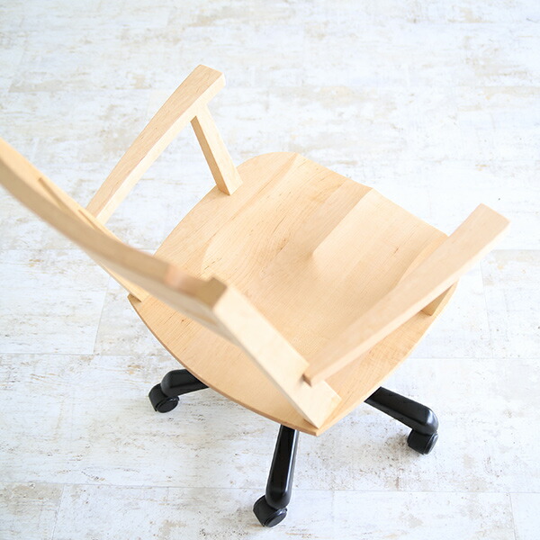 パソコンチェア オフィスチェアハイバック チェア 肘付き キャスター 回転椅子 木製 天然木 飛騨 デスクチェア おしゃれ 在庫処分 セール ● | arne | 05