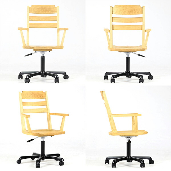 パソコンチェア デスクチェア パソコン椅子 ハイバック オフィスチェア ワークチェア 肘付き 回転 椅子 昇降式 木製 天然木 在庫処分 セール ● | arne | 03