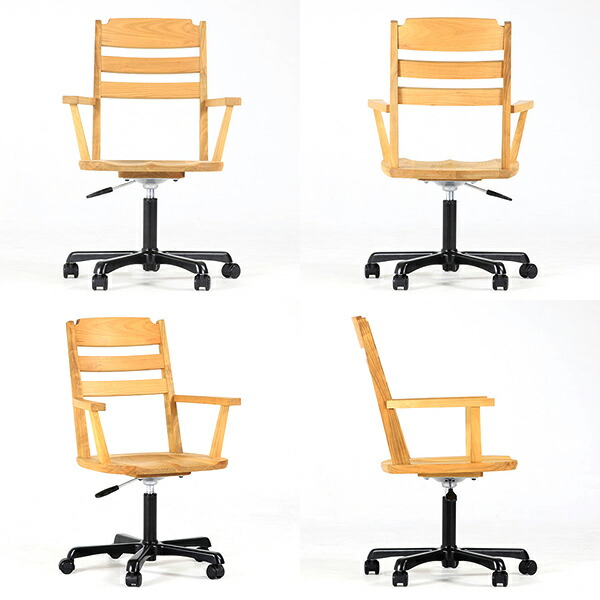 パソコンチェア オフィスチェア デスクチェア 疲れにくい ハイバック 昇降式 椅子 肘付き キャスター チェア パソコン 木製 在庫処分 セール ● | arne | 03