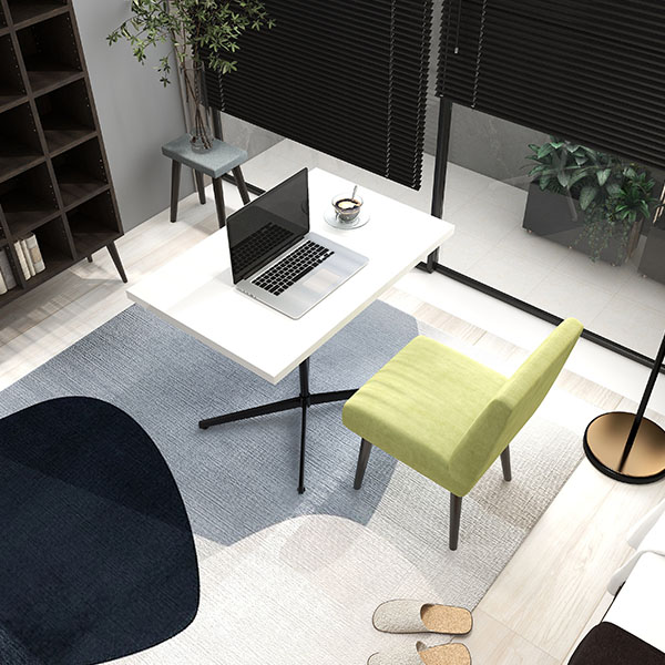 カフェテーブル ダイニングテーブル 食卓テーブル ホワイト 白 長方形 ダイニング リビングテーブル PCデスク 作業台 カフェ風 高級感 鏡面 □ | arne | 08