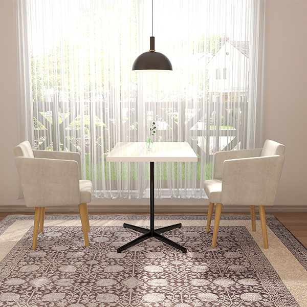 カフェテーブル ダイニングテーブル 食卓テーブル ホワイト 白 長方形 ダイニング リビングテーブル PCデスク 作業台 カフェ風 高級感 鏡面 □ | arne | 09
