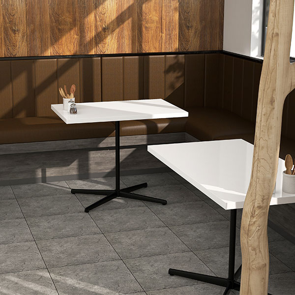 カフェテーブル ダイニングテーブル 食卓テーブル ホワイト 白 長方形 ダイニング リビングテーブル PCデスク 作業台 カフェ風 高級感 鏡面 □ | arne | 07