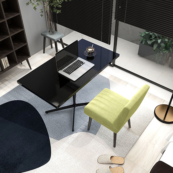 カフェテーブル ダイニングテーブル 食卓テーブル ブラック 黒 ハイテーブル リビングテーブル PCデスク 作業台 カフェ風 四角 高級感 鏡面 □ | arne | 08