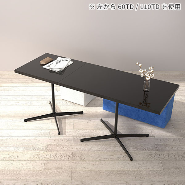 カフェテーブル ダイニングテーブル 食卓テーブル ブラック 黒 ハイテーブル リビングテーブル PCデスク 作業台 カフェ風 四角 高級感 鏡面 □ | arne | 06