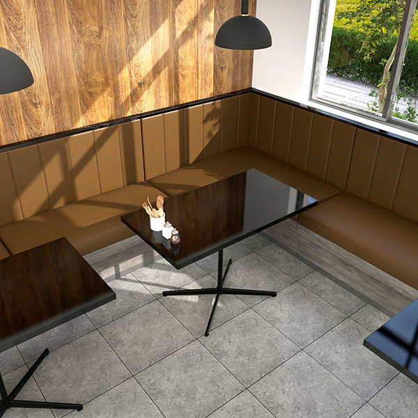 カフェテーブル ダイニングテーブル 食卓テーブル ブラック 黒 ハイテーブル リビングテーブル PCデスク 作業台 カフェ風 四角 高級感 鏡面 □ | arne | 07