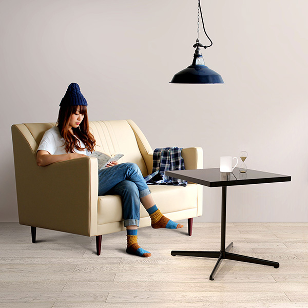 カフェテーブル ハイテーブル ソファテーブル 高め ブラック 黒 ソファーテーブル センターテーブル カフェ風 PCデスク 作業台 高級感 □ | arne | 04