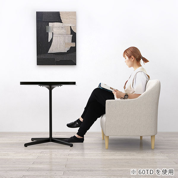 カフェテーブル ダイニングテーブル 食卓テーブル ブラック 黒 ハイテーブル リビングテーブル PCデスク 作業台 カフェ風 四角 高級感 鏡面 □ | arne | 05