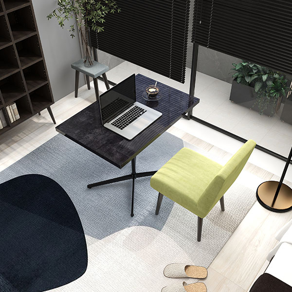 カフェテーブル ダイニングテーブル 食卓テーブル ブラック 黒 長方形 ダイニング リビングテーブル PCデスク 作業台 カフェ風 高級感 □ | arne | 08