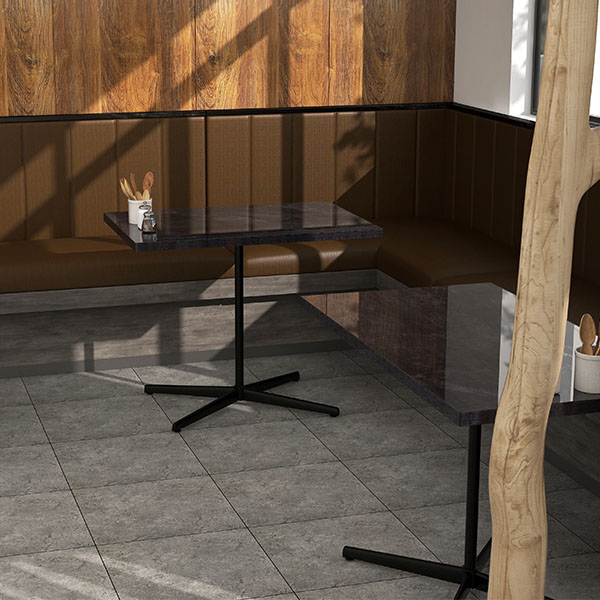 カフェテーブル ダイニングテーブル 食卓テーブル ブラック 黒 長方形 ダイニング リビングテーブル PCデスク 作業台 カフェ風 高級感 □ | arne | 07