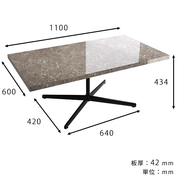 センターテーブル カフェテーブル ローテーブル 低め 低い グレー 高級感 鏡面仕上げ 会議テーブル ソファテーブル ソファーテーブル カフェ風 《 | arne | 02