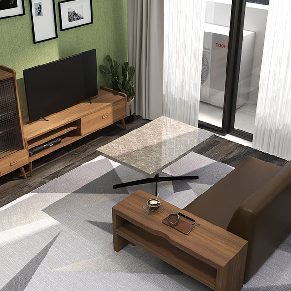 センターテーブル カフェテーブル ローテーブル 低め 低い グレー 高級感 鏡面仕上げ ソファテーブル ソファーテーブル カフェ風 四角 《 | arne | 07