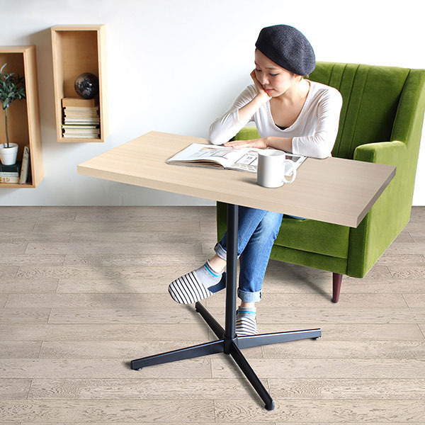 カフェテーブル ダイニングテーブル 食卓テーブル ホワイト 木目 ハイテーブル リビングテーブル PCデスク 作業台 カフェ風 四角 高級感 □ | arne | 04