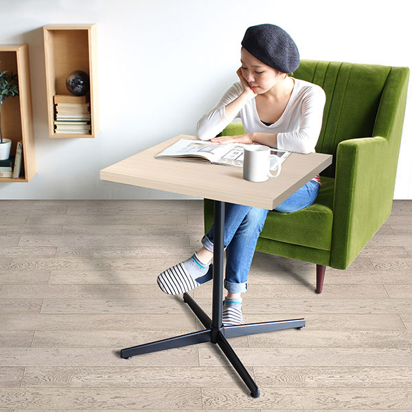 カフェテーブル ダイニングテーブル 食卓テーブル ホワイト 木目 正方形 ダイニング リビングテーブル PCデスク 作業台 カフェ風 高級感 □ | arne | 04