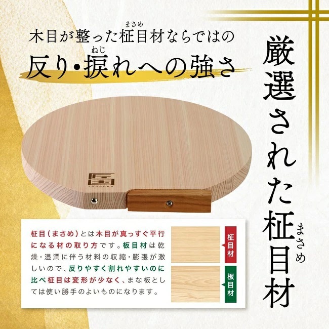 まな板 匠国 東濃ひのき 丸 スタンド付き S 直径25×2cm 木製 丸型 円形