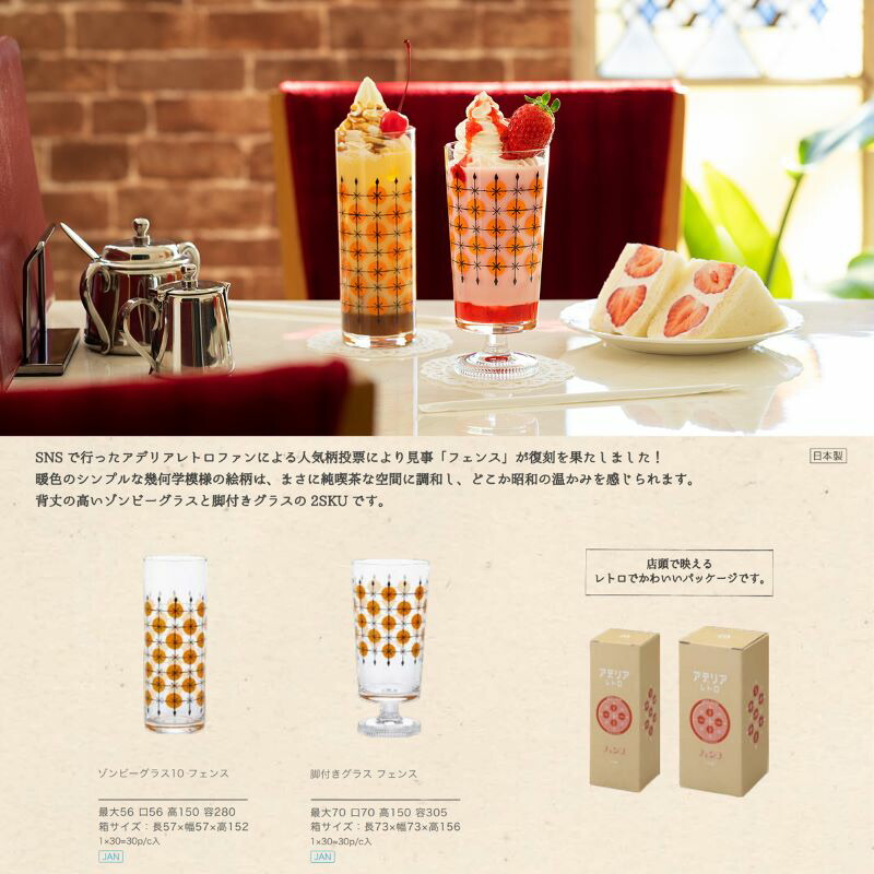 ADERIA 1~7営業日出荷 日本製 アデリアレトロ フェンス ゾンビーグラス