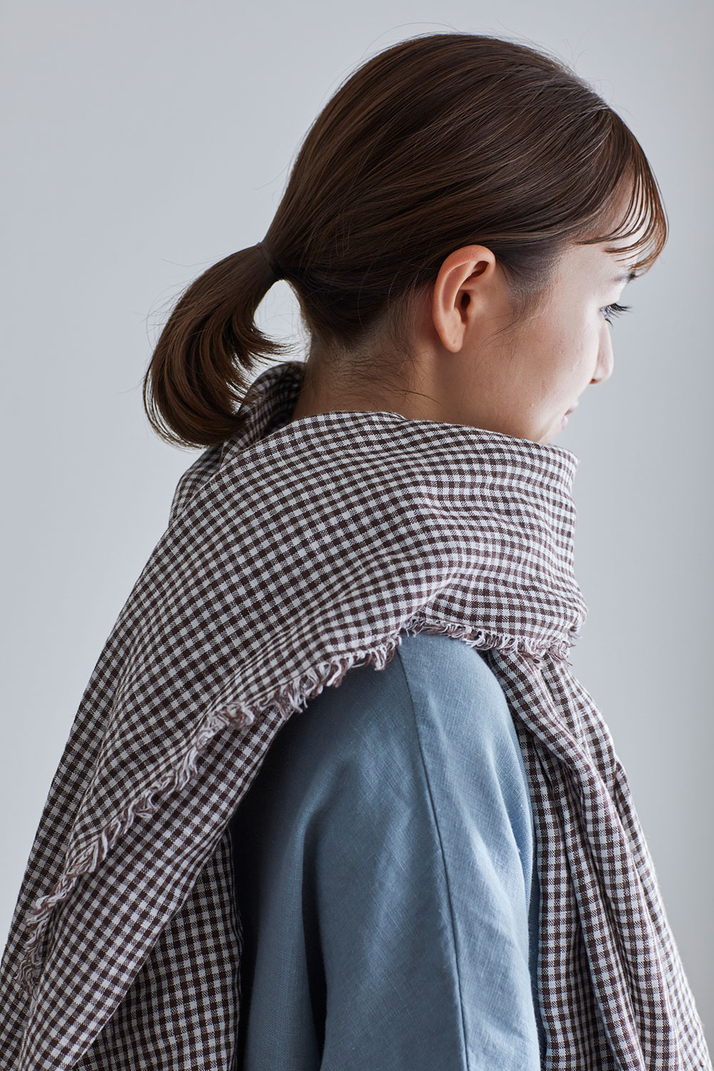 fog linen work リネン　フリンジ　ストール　ギンガムチェック　大判 fog linen work 【くらし舎別注】fog フォグリネンワーク トゥズ