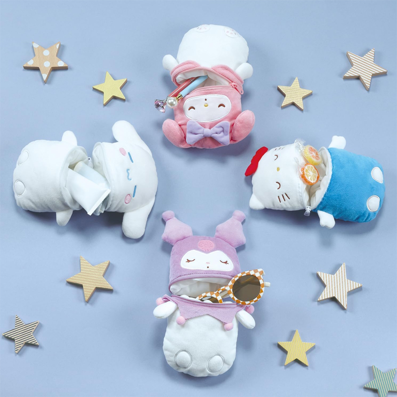 サンリオ　キティちゃん　シナモン　ぬいぐるみ　ポーチ　12点セット 1~7営業日出荷 縦型ぬいぐるみポーチ サンリオ クロミ マイメロディ