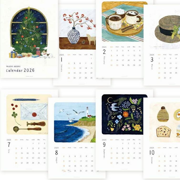 1~7営業日出荷 浅野みどり カレンダー 2026年 人物 風景 日常 cozyca