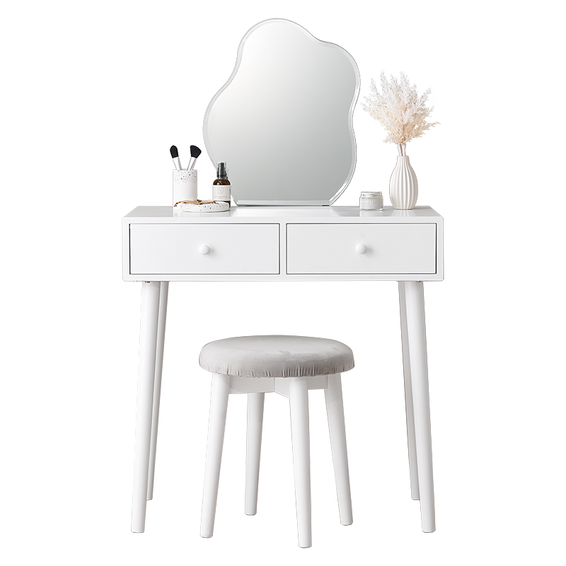 HAGiHARA（萩原） シンプル ドレッサー セット コンパクト スツール付