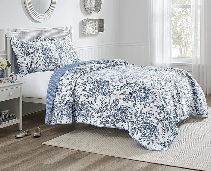 LAURA ASHLEY ローラアシュレイ ベッドカバー シングル 2点