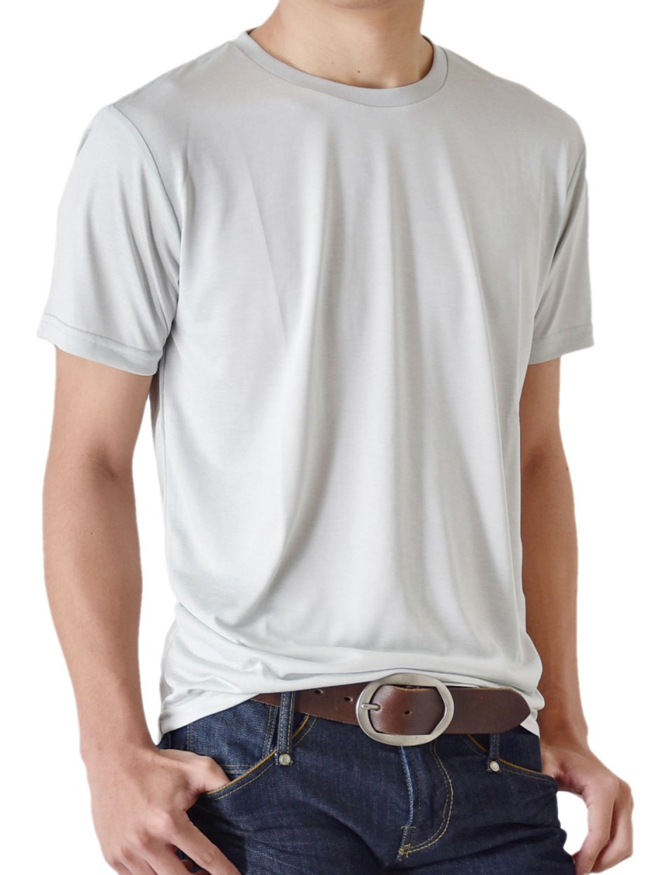 Tシャツ メンズ DRYストレッチ 無地 半袖 クルーネック Vネック 吸水 吸汗 速乾 杢 送料無料 通販M《M1.5》｜aronacasual｜02