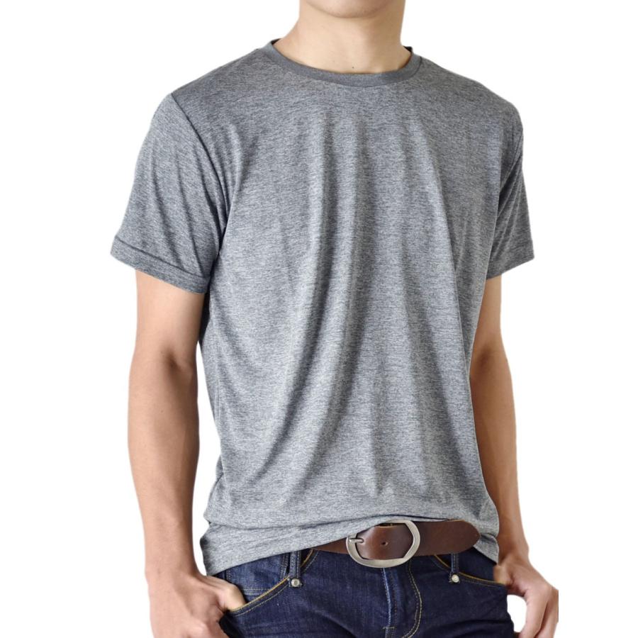 Tシャツ メンズ DRYストレッチ 無地 半袖 クルーネック Vネック 吸水 吸汗 速乾 杢 送料無料 通販M《M1.5》｜aronacasual｜04