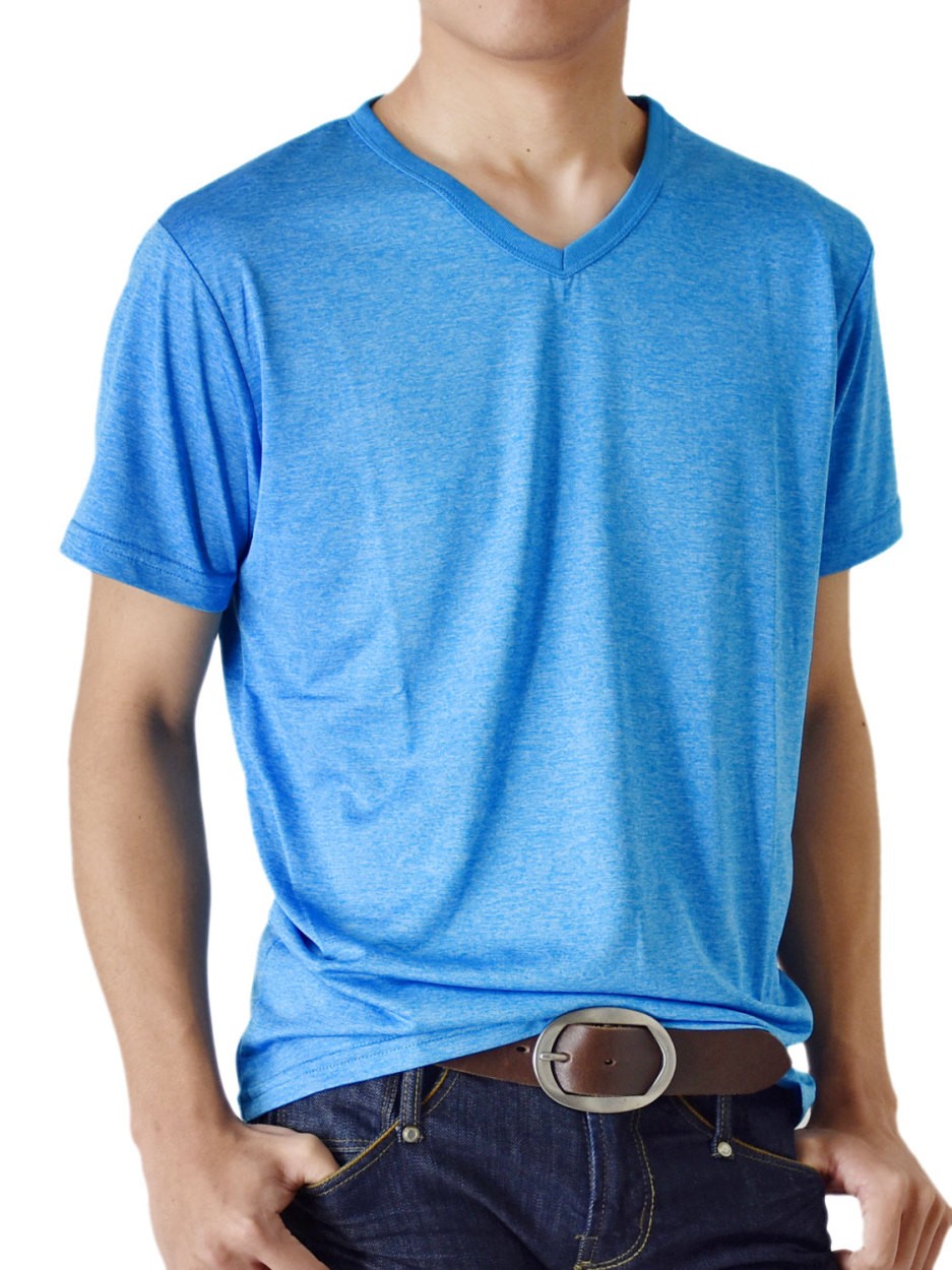 Tシャツ メンズ DRYストレッチ 無地 半袖 クルーネック Vネック 吸水 吸汗 速乾 杢 送料無料 通販M《M1.5》｜aronacasual｜14