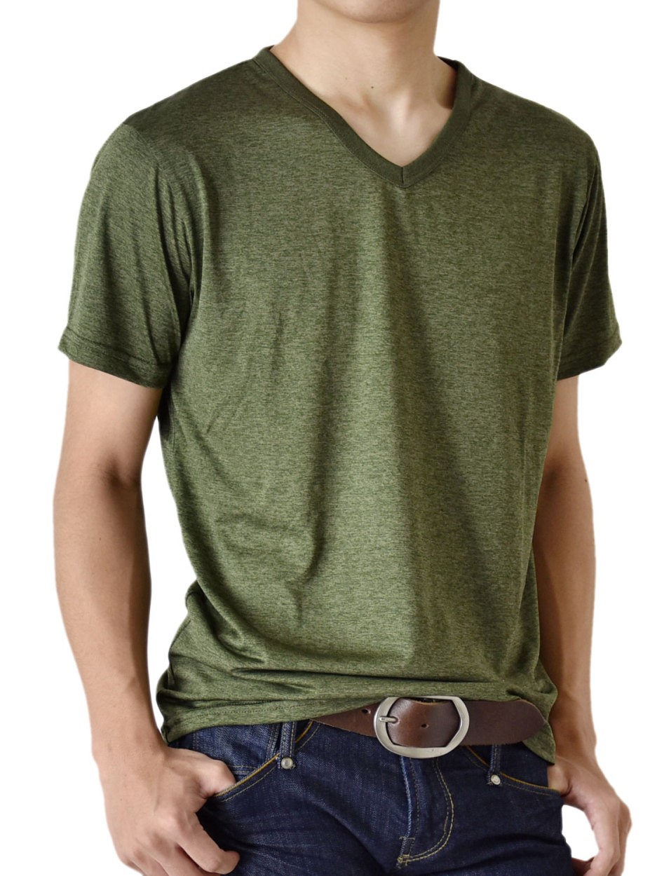 Tシャツ メンズ DRYストレッチ 無地 半袖 クルーネック Vネック 吸水 吸汗 速乾 杢 送料無料 通販M《M1.5》｜aronacasual｜15