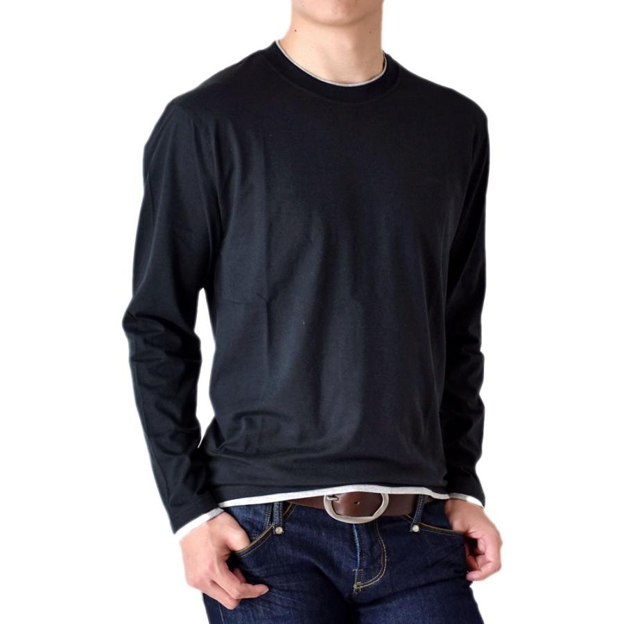 長袖Ｔシャツ ロングTシャツ メンズ フェイクレイヤード無地ロンＴ セール 送料無料 通販MC《M1.5》｜aronacasual｜02