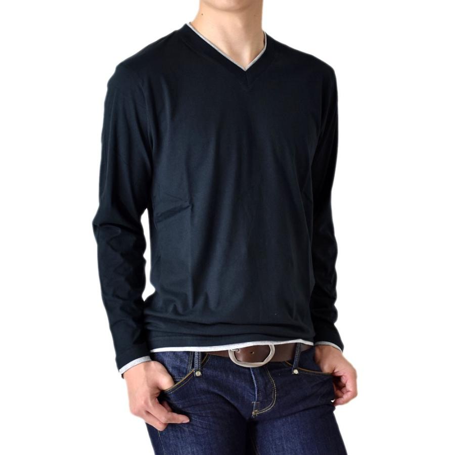 長袖Ｔシャツ ロングTシャツ メンズ フェイクレイヤード無地ロンＴ セール 送料無料 通販MC《M1.5》｜aronacasual｜08