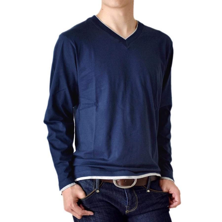 長袖Ｔシャツ ロングTシャツ メンズ フェイクレイヤード無地ロンＴ セール 送料無料 通販MC《M1.5》｜aronacasual｜11