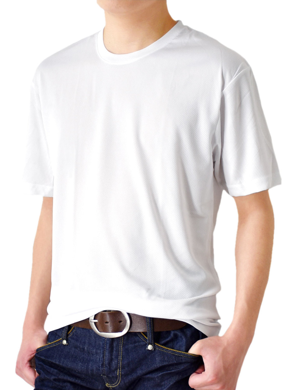Tシャツ 2枚組 DRYストレッチ 吸水速乾 肌着 クルーネック Vネック インナー 下着 送料無料 通販YC｜aronacasual｜02
