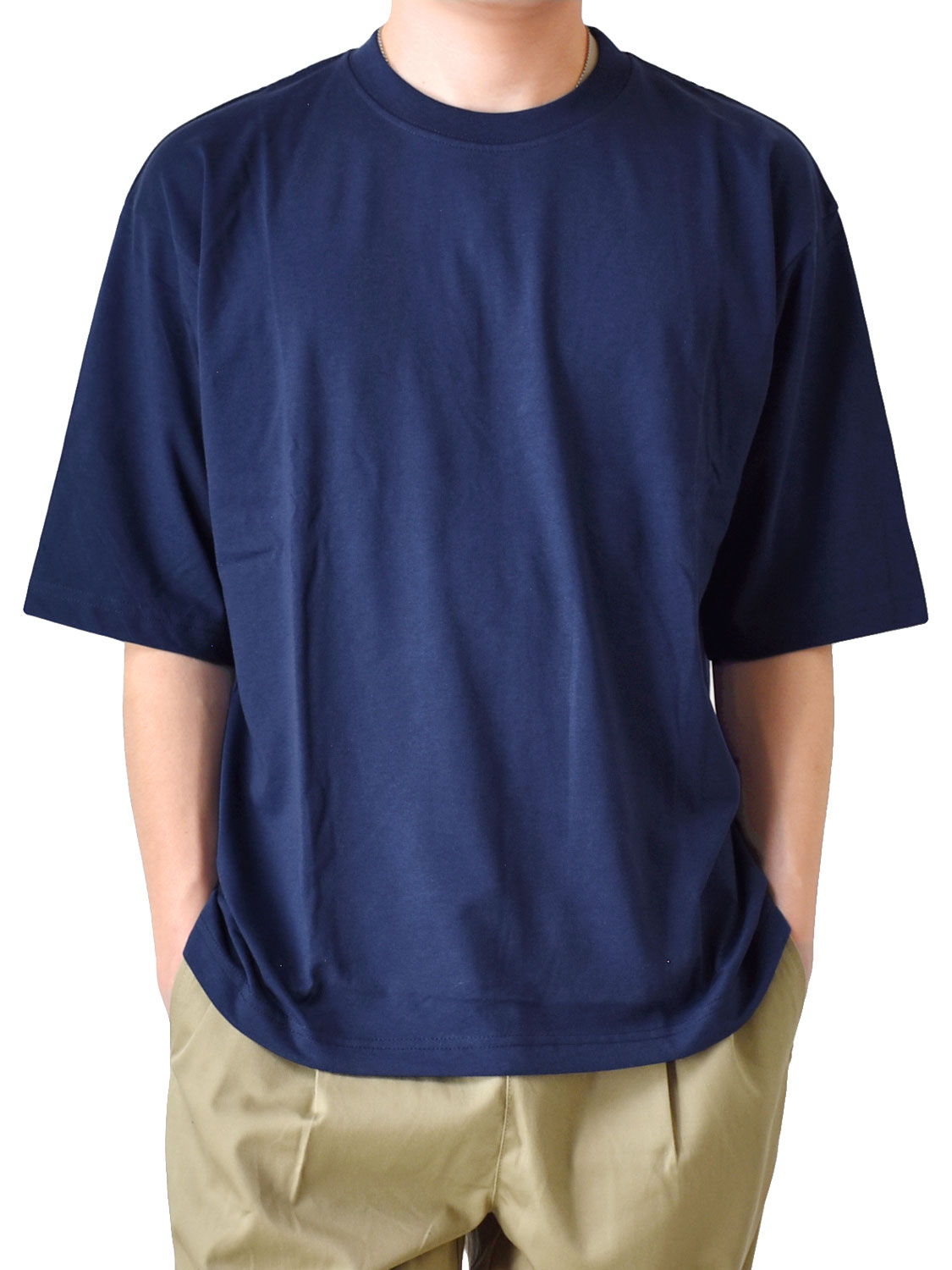 Tシャツ メンズ ストレッチコットン 5分袖 五分袖 ワイドシルエット クルーネック 丸首 送料無料 通販Y｜aronacasual｜04