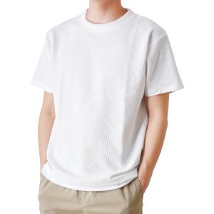Tシャツ 半袖 メンズ カットソー ミニワッフル フェイクレイヤード 送料無料 通販YC