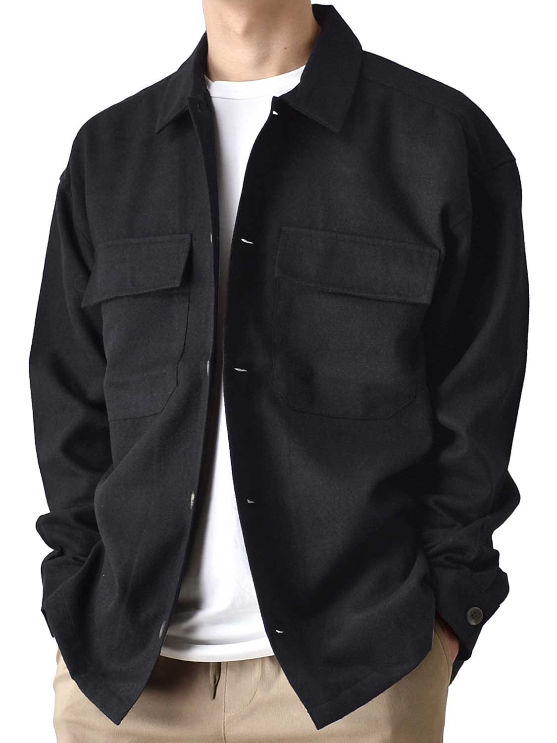 シャツ メンズ 長袖 起毛 ビッグシルエット シャツジャケット 送料無料 通販YC