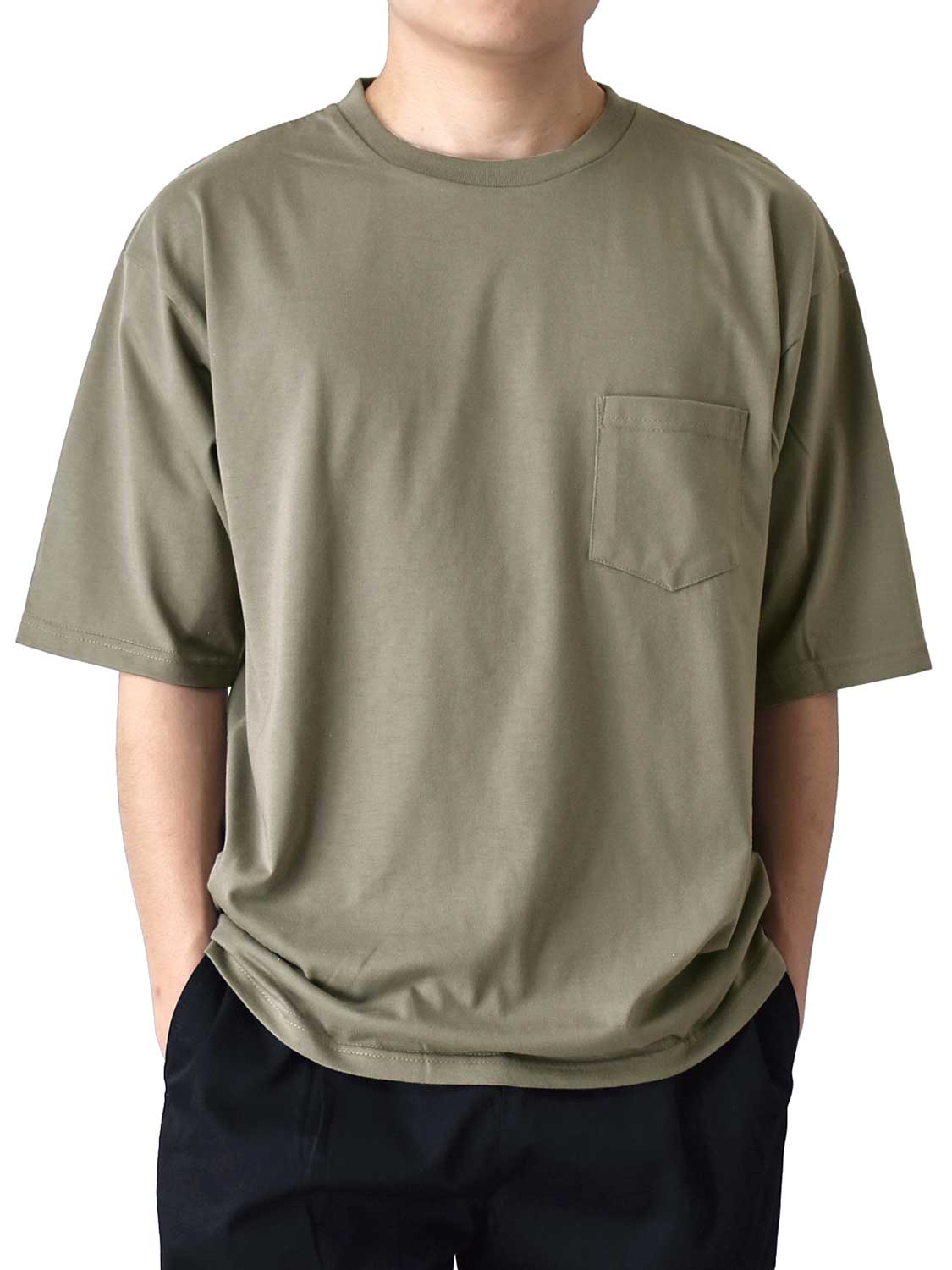 Tシャツ メンズ 半袖 ストレッチ 接触冷感 ワイドシルエット ポケット付き 送料無料 通販Y｜aronacasual｜04