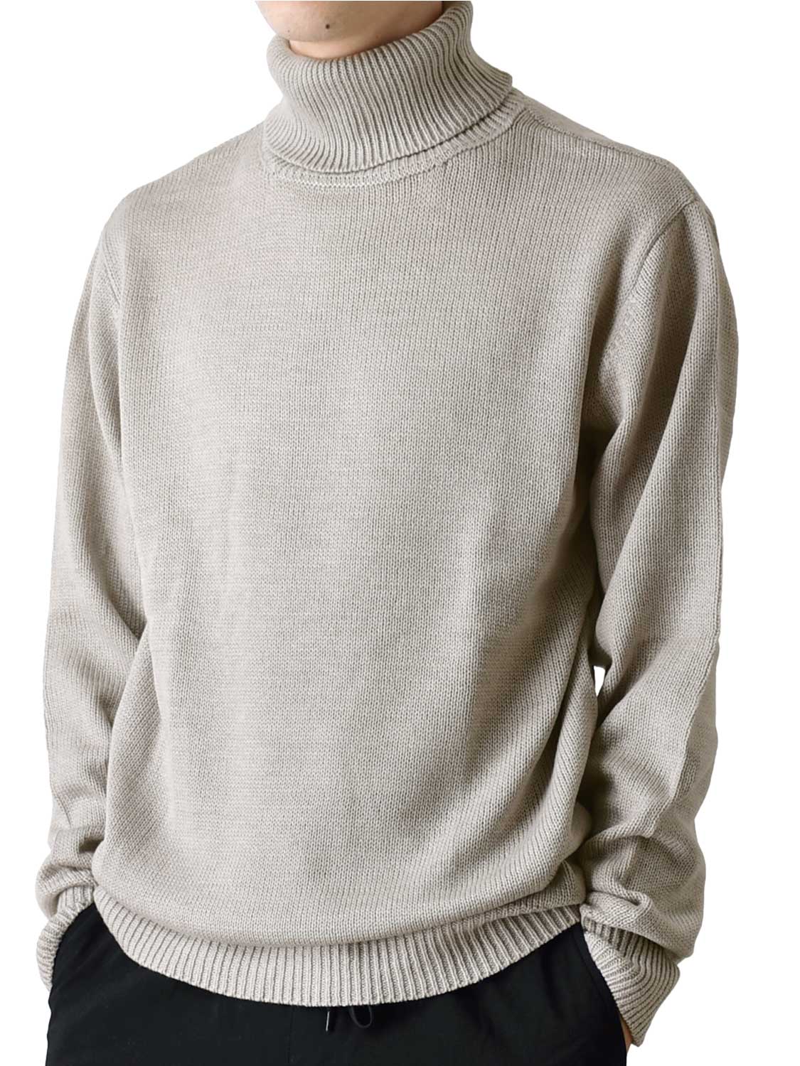 ARONA ニット セーター メンズ タートルネック ウォッシャブル 暖か