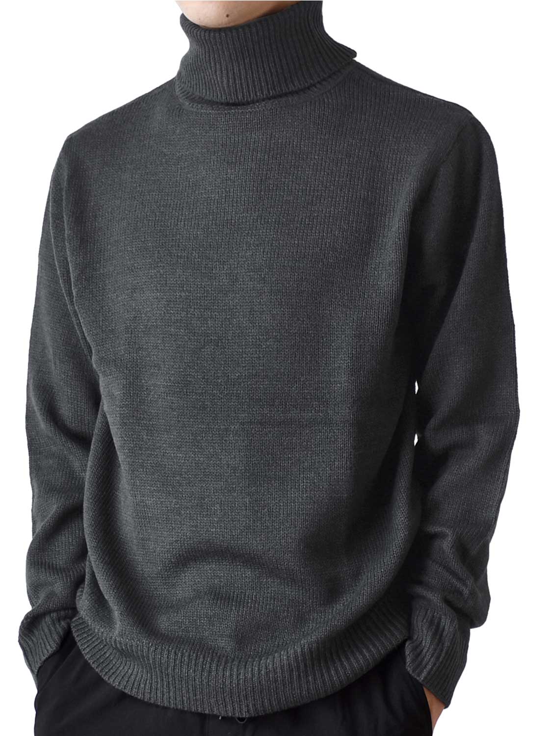 ARONA ニット セーター メンズ タートルネック ウォッシャブル 暖か